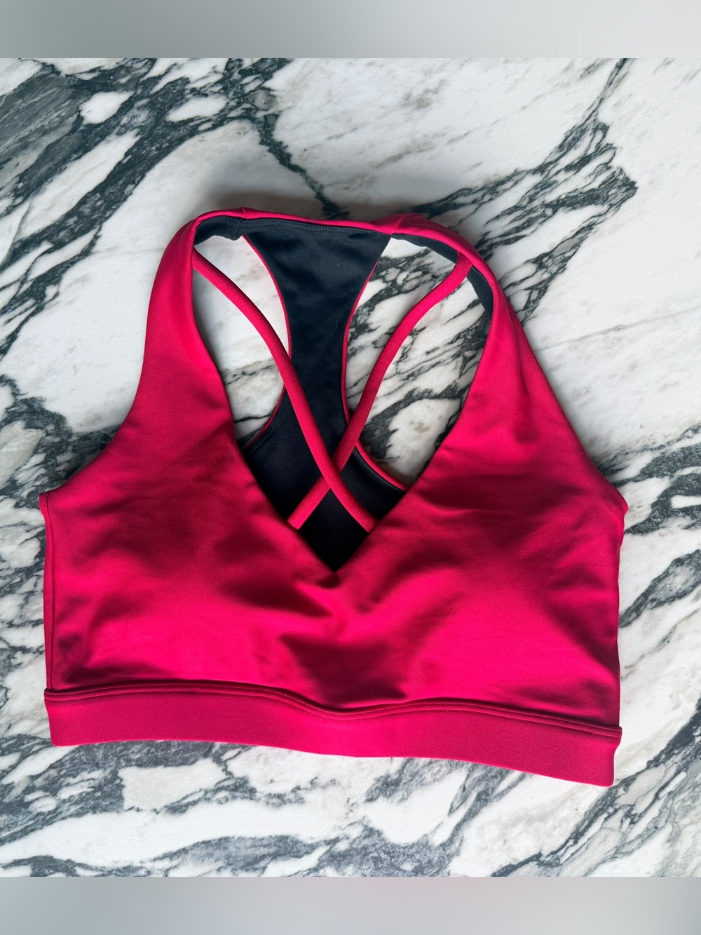 Exotica ExoticAthletica Red Performance Deep V Cross Front Crop Top Size XS